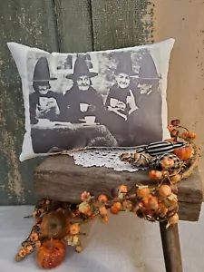 ALMOHADA DE TÉ DE BRUJA STEAMPUNK HALLOWEEN PRIMITIVA FOTO STEAMPUNK DE COLECCIÓN - Imagen 1 de 6