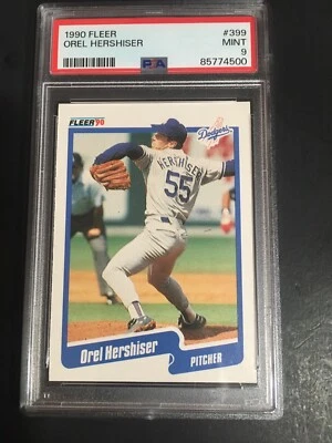 1990 FLEER OREL HERSHISER, #399, PSA 9 (Free Shipping On Any 3!) - Image 1 of 2