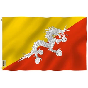Anley Fly Breeze 3x5 Feet Bhutan Flag The Kingdom of Bhutan Flags Polyester - Picture 1 of 6