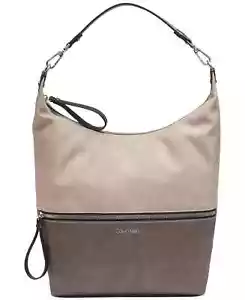 CALVIN KLEIN Women's Elaine Hobo Shoulder Bag Colorblock Grey Combo $148 - Picture 1 of 8