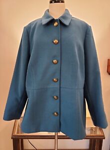 Coldwater Creek Teal fully lined EPOC Womens 20-22 Jacket Blazer Button Up