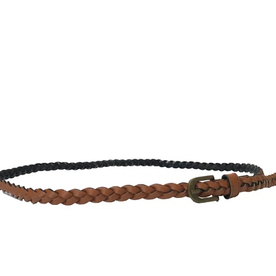 Women's Belt Large Brown Cognac Braided Skinny Jeans Dress Trouser Casual Ladies - Image 1 of 4