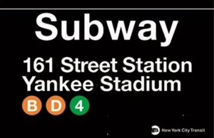 Yankee Stadium 161 Street Station NYC Subway Metal (Steel) Sign 11 X 17 - Picture 1 of 1