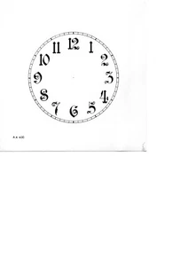 4"-4 1/4-4 1/2"- 5"Dia Clock Dial Face Cardstock-Glossy ARABIC FANCY NUMBERS - Picture 1 of 1