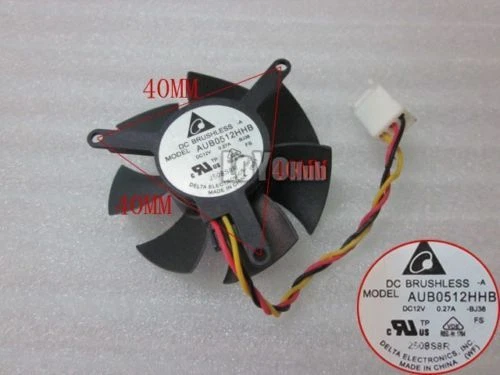 Delta AUB0512HHB -BJ38 12V 0.27A CN-OODKNW graphics card cooling fan 3-Pin - Image 1 of 1