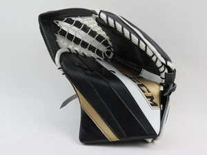 CCM EFlex 5 Pro Stock Black Gold Senior Goalie Glove Catcher - Picture 1 of 5