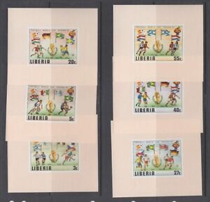 Liberia # 886-91 MNH Imperforate Deluxe Sheetlets 1981 Football Soccer World Cup