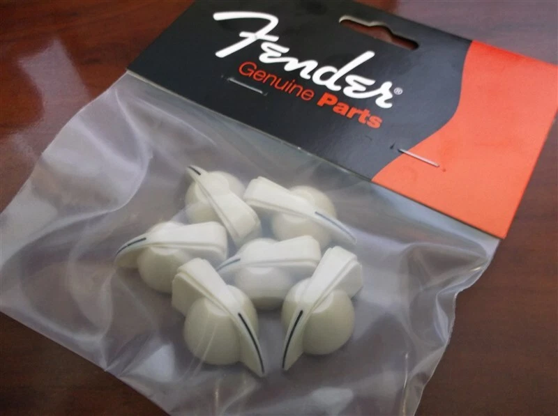 NUEVO Fender Cabezal de Pollo Amplificador Perillas (6) - CREMA, 005-8164-049 Foto 1 de 1