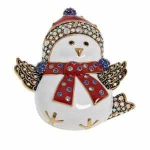 New $140 HEIDI DAUS "Baby Snow Bird" Pin Swarovski Crystal Brooch Christmas - Picture 1 of 6