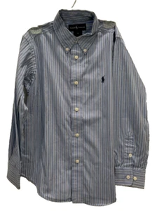Polo Ralph Lauren Boy's Dress Shirt Size 6 Blue Stripes Long Sleeve 147 - Picture 1 of 7