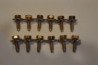 EAST COAST BOLTS Ford Body Bolts 1/4-20 X 7/8 3/4 Wa. O.D 7/16 Hex Head With Dog Pt 12 Bolts