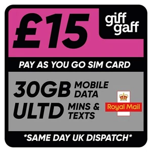 GIFFGAFF TRIPLE CUT SIM CARD (5€ di credito gratuito se attivate online) - Foto 1 di 4