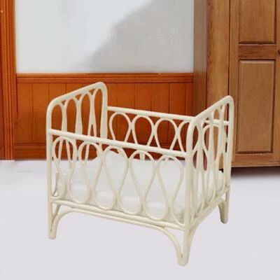 Letto per culla per casa delle bambole 1/12 Mini letto in metallo Micro - Immagine 1 di 4