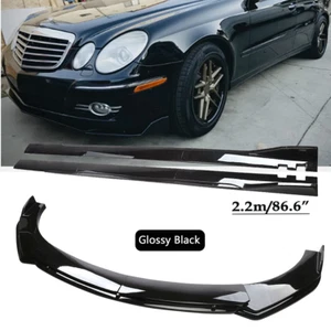 Front Bumper Lip Spoiler Splitter Side Skirt For Mercedes-Benz E200 E250 E280 E3 - Picture 1 of 17