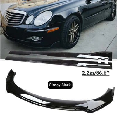 Front Bumper Lip Spoiler Splitter Side Skirt For Mercedes-Benz E200 E250 E280 E3 — 第 1/4 张图片