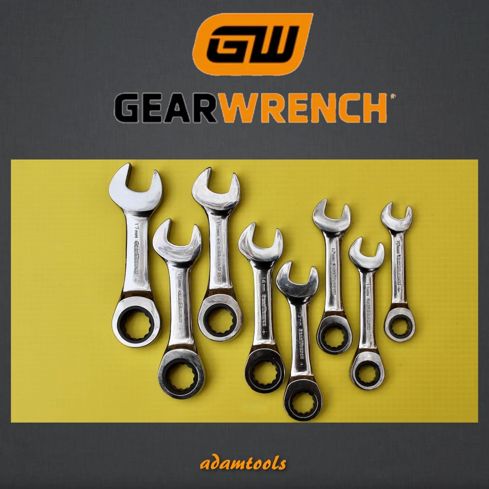 GearWrench Metric Stubby Ratcheting Combination Spanner, Choose - image 1 of 1