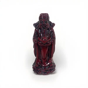 Confucius Red Resin Figure Statue 5.25" - Chinese Wise Man God Lao Tsu - Picture 1 of 12
