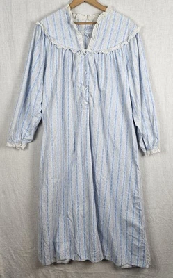 Camisón largo Lanz of Salzburg 100 % algodón franela corazones florales talla M casa de campo Foto 1 de 4