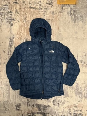 The North Face Thermoball Eco Puffer Jacket Boy’s MEDIUM 10/12 Navy Blue Hooded - Image 1 of 3