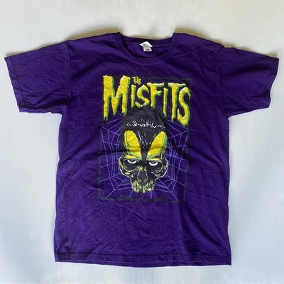 Misfits Fruit Of The Loom T-shirt Purple Rare Horror Punk Devilock Mens Size L - image 1 of 4
