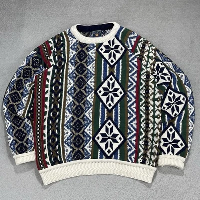 Vtg Chaps Polo Ralph Lauren Knit Sweater Men's Medium Made in USA Coogi 90’s - Image 1 of 4