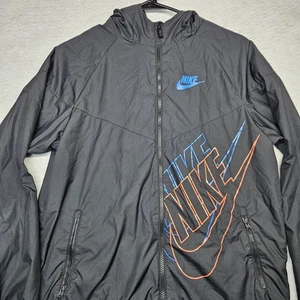 Nike Herren XL Windbreaker Schwarz Jacke Retro Logo Kapuze Wasserdicht - Bild 1 von 9
