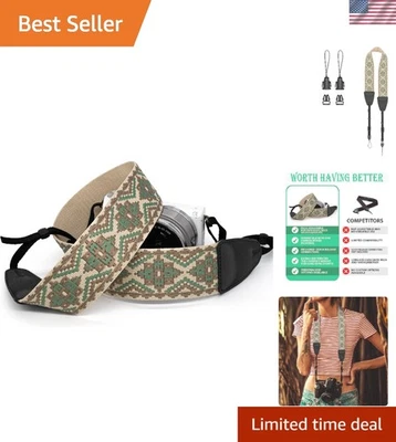 Correa tejida universal ajustable para cámara y binoculares de 2" - La comodidad cumple con el estilo Foto 1 de 4