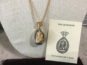 Vintage Edgar Berebi/New Tutankhamun Egg Necklace, 24 Inch - Picture 1 of 10