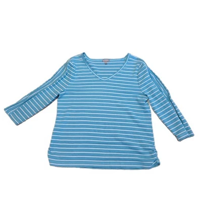Top para mujer T by Talbots talla grande Petite Robins azul huevo mangas 3/4 Foto 1 de 4