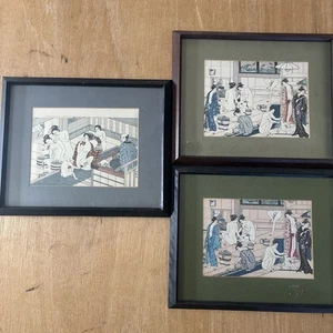 Vintage Group Of Japanese wood block prints Kiyonaga Torii - Picture 1 of 18