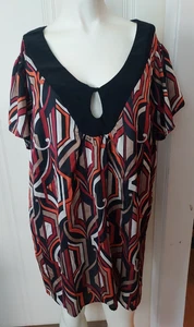 Lane Bryant Bluse Damen Übergröße 26/28 Mehrfarbig Abstraktes Design Top - Bild 1 von 12