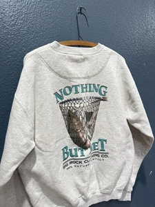 Vintage 90’s Big Rock Clothing Co Fishing Gray Sweatshirt Size Medium  - Bild 1 von 6