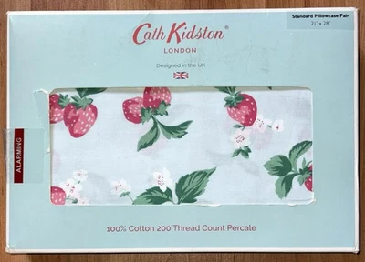 2 peças fronhas padrão Cath Kidston London verão morango ovo de pato (1 par) - Imagem 1 de 2