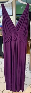 Maxi abito IMAN sexy scollo a V davanti e dietro senza maniche viola grande nuovo con etichette $99,00 - Foto 1 di 8