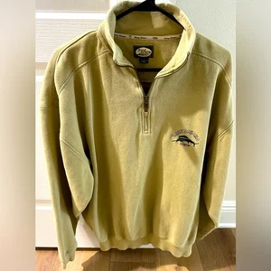 Tommy Bahama Relax 1/4 Zip Pull Over gelb Baumwolle Pullover/Jacke Herren Größe sehr guter Zustand - Bild 1 von 3