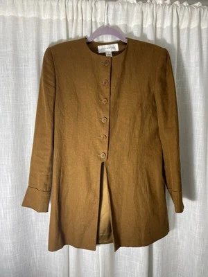 Blazer sin cuello Jones New York LINO VINTAGE para mujer talla 4 Foto 1 de 4