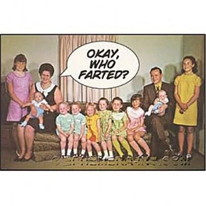 Okay, Who Farted (große Familie) lustiger Kühlschrankmagnet (ep) - Bild 1 von 1