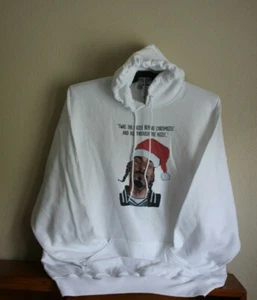 TWAS THE NIZZLE BEFORE CHRISMIZZLE..THROUGH THE HIZZLE Hoodie Sweatshirt 3XL Wht - Picture 1 of 4