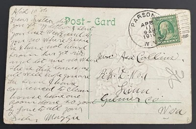 Parsons, West Virginia Post Card - mailed April 11, 1910 to Linn, WV - Image 1 of 2