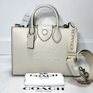 Coach Ace Tote Bag 26 Chalk Leather - Horse And Carriage - CR681 NWT - Picture 1 of 19