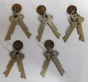 Vintage Remington & Sherman Co Flat Key Lot Safe Deposit Box Number Tags - Picture 1 of 5