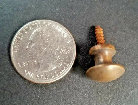25 Solid Brass VERY SMALL Stacking Barrister Bookcase 7/16" Knobs drawer Pull #K Cover