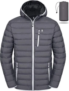 Chaqueta acolchada acolchada para hombre LITTLE DONKEY hecha con reciclada... talla grande L - Imagen 1 de 19