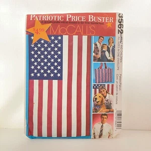 #3562 McCalls Mens Teen Boys Reversable Vest Tote Bag Scarf and Flag Sewing patt - Picture 1 of 4