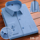 Mens Dress Shirts Long Sleeves Formal Business No Iron Pocket Casual Shirts Tops