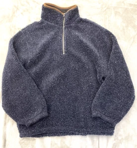 Colorado Timberline Mens 1/4 Zip Sherpa Fleece Jacket Navy Pockets Small VTG - Picture 1 of 11