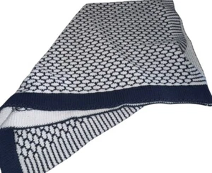 Pottery Barn Kids Blue and White Knit Blanket (33"x28") Security Lovey - Picture 1 of 5