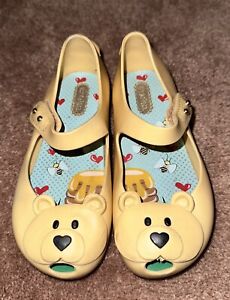 Mini Melissa Ultragirl Yellow Bear Mary Jane Shoes Toddler Girls Size 10C