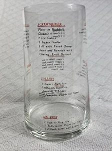12 Recipes Cocktail Mixer Glass Cup Unique One of a Kind From the 50' 60" - Picture 1 of 7