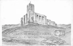 AK California All Souls Memorial Chapel Death Valley unbespielt - Bild 1 von 2